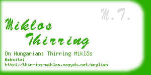 miklos thirring business card
